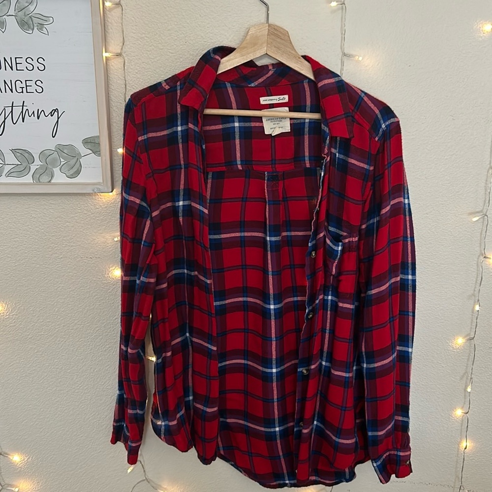 American Eagle Red Super Soft Flannel